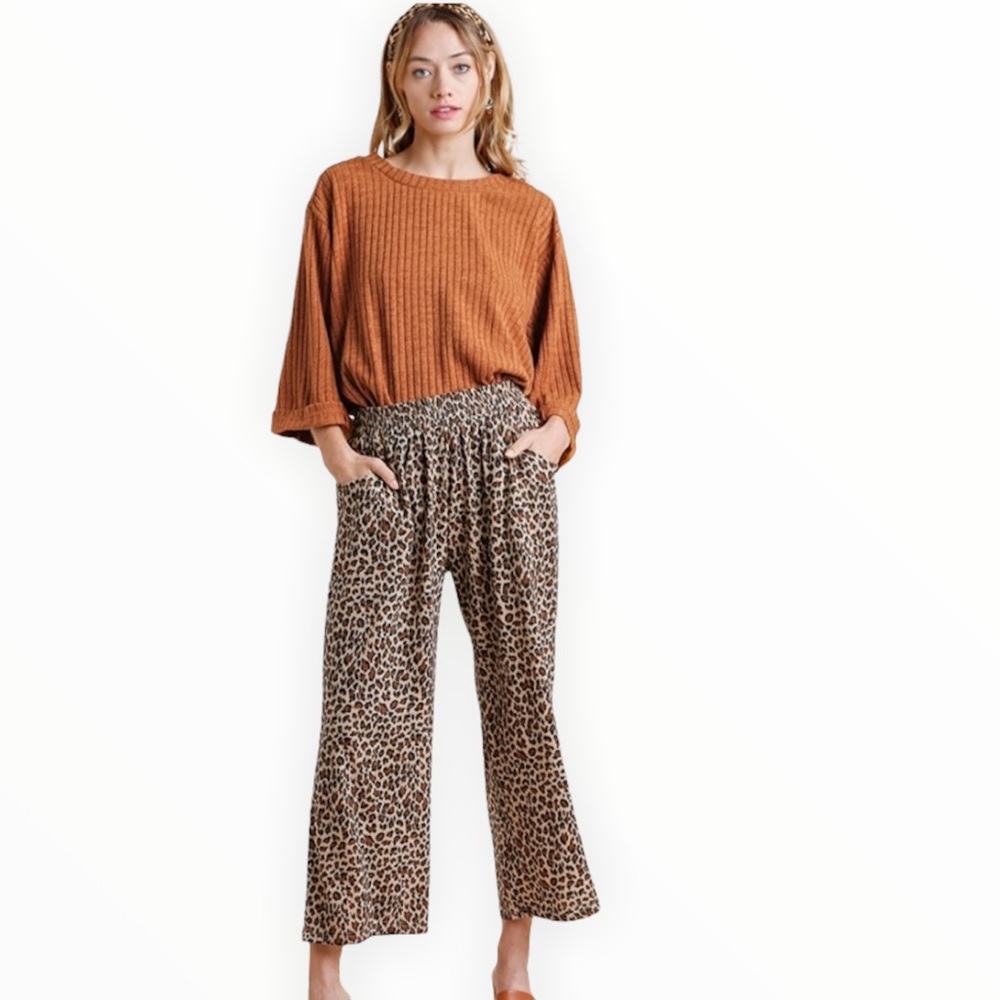 NWT Wide Leg Animal Print Pant